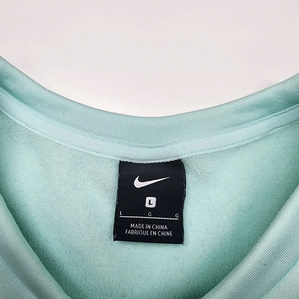 Nike Therma Just Do It Sweatshirt Women's L Igloo White Mint Green Soft Oversize